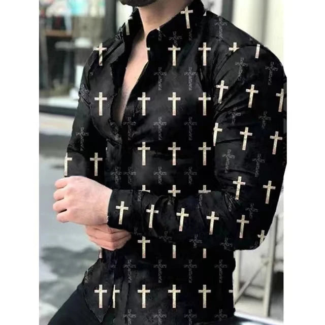 Summer Men's Shirt Long Sleeve Fashion 3D Printed Lapel Casual Luxury Shirt Hawaiian Casual Men's Shirt 2024xs-5xl