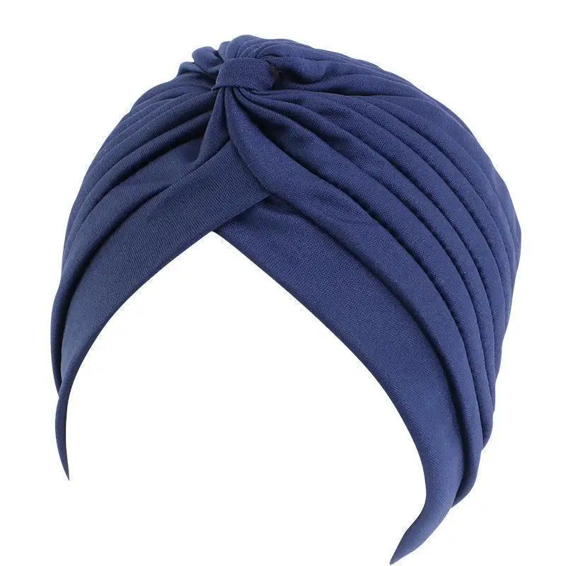 Twist Turban Caps Women Knot Muslim Hijab Shiny Indian Hat Sleep Night Cap Casual Solid Color Headscarf Stretch Head Wrap