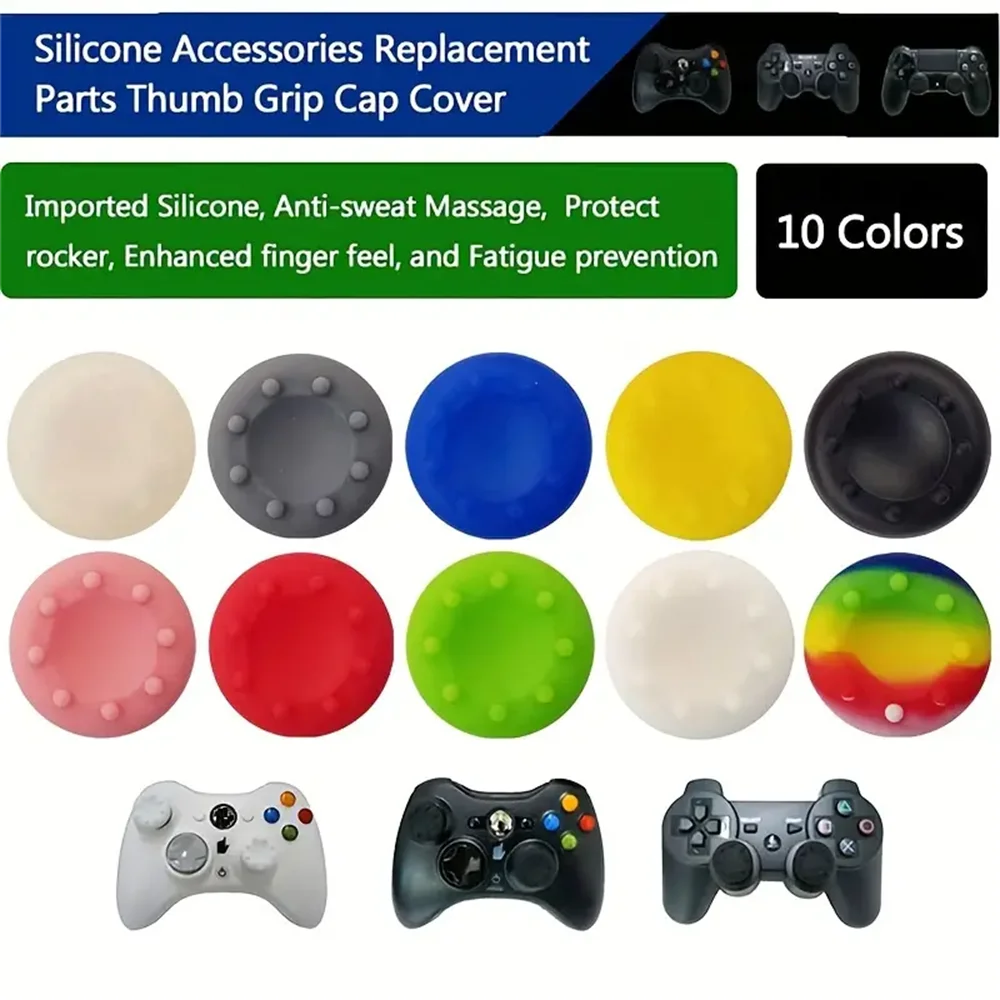 20PCS Non-slip Silicone Analog Joystick Thumb Stick Grip Cap For PS3/Xbox360 Controller Game Accessories Controller