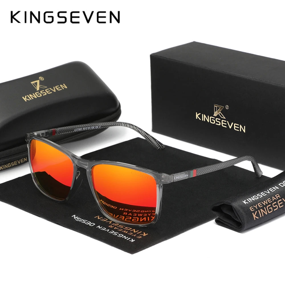 KINGSEVEN Men Sunglasses Polarized Anti-Glare Mirror Lens Rectangle Women UV400 Outdoor Sports Eyewear