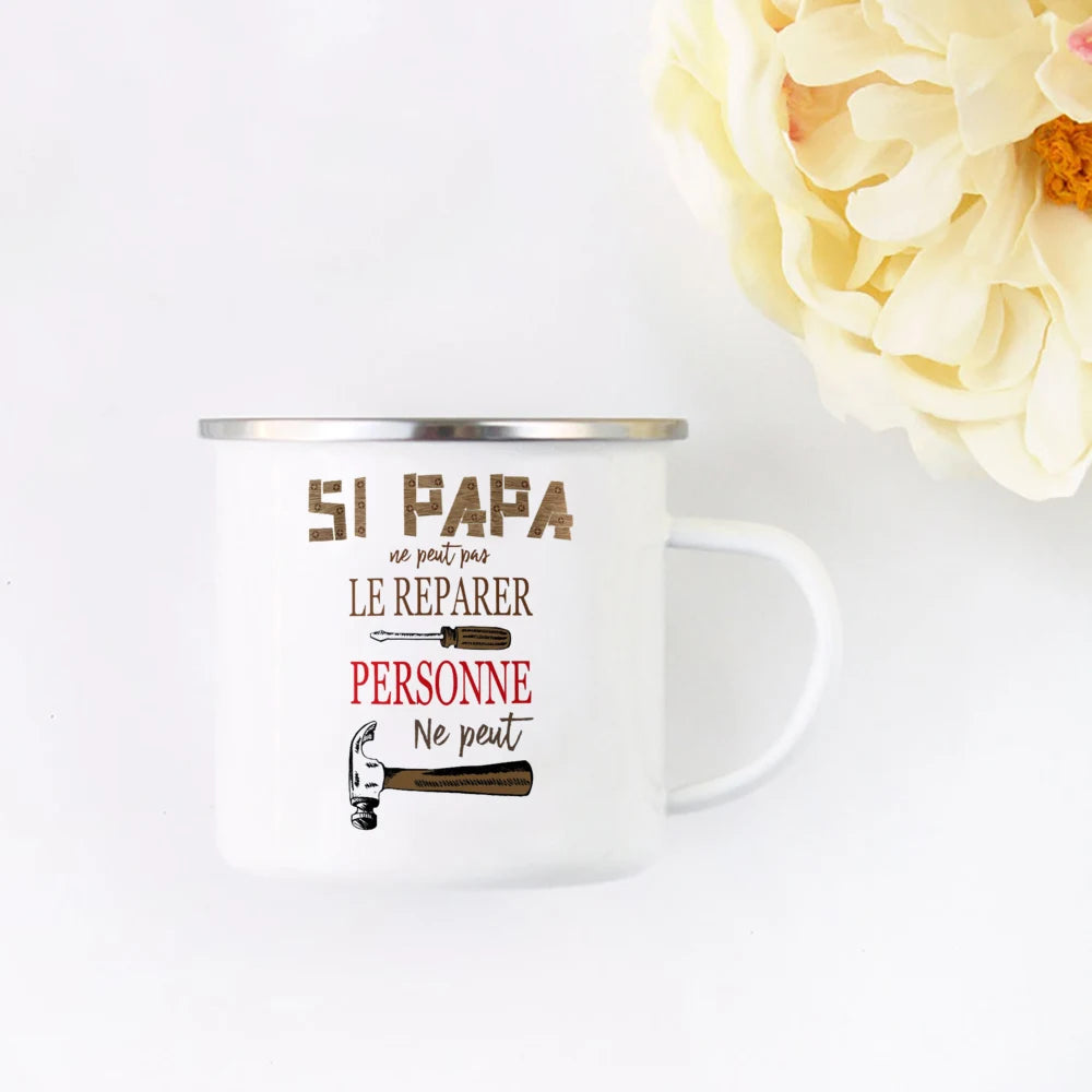 Papa Definition Father's Day Mug Gift From Son or Daughter Enamel Camp Mug Birthday Gift Idea Daddy Camper Travel Cups