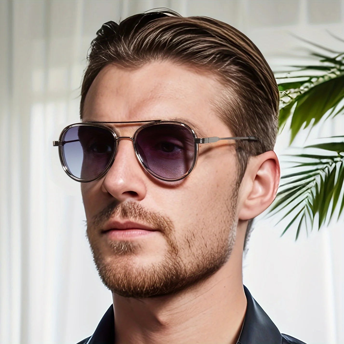 New Men Sunglasses Punk Sunglasses Men's Square Uv400 Twin-beam Aviator Sunglasses Designer Sun Glasses Male Sunglasses UV400