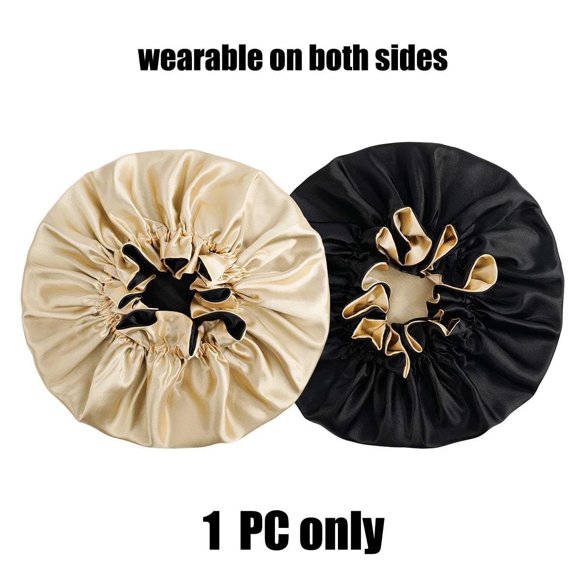 Reversible Double-Layered Lace Hair Bonnet for Women & Men | Breathable Night Cap for Sleeping, Curly Hair Protection