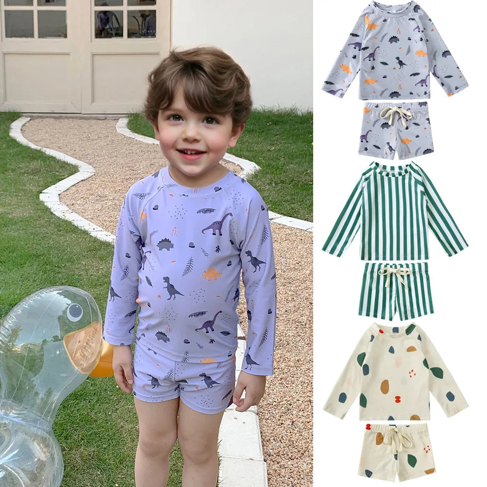 Cute Baby Boys Girls Bikinis Set 2025 Summer Children Beach Wear Ruffle Kids Swimsuit Bathing Suit Printed Swimwear Monokini