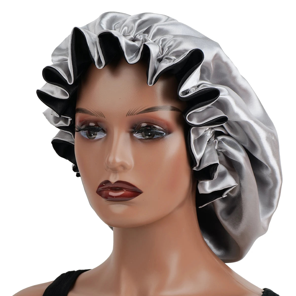 Reversible Double-Layered Lace Hair Bonnet for Women & Men | Breathable Night Cap for Sleeping, Curly Hair Protection