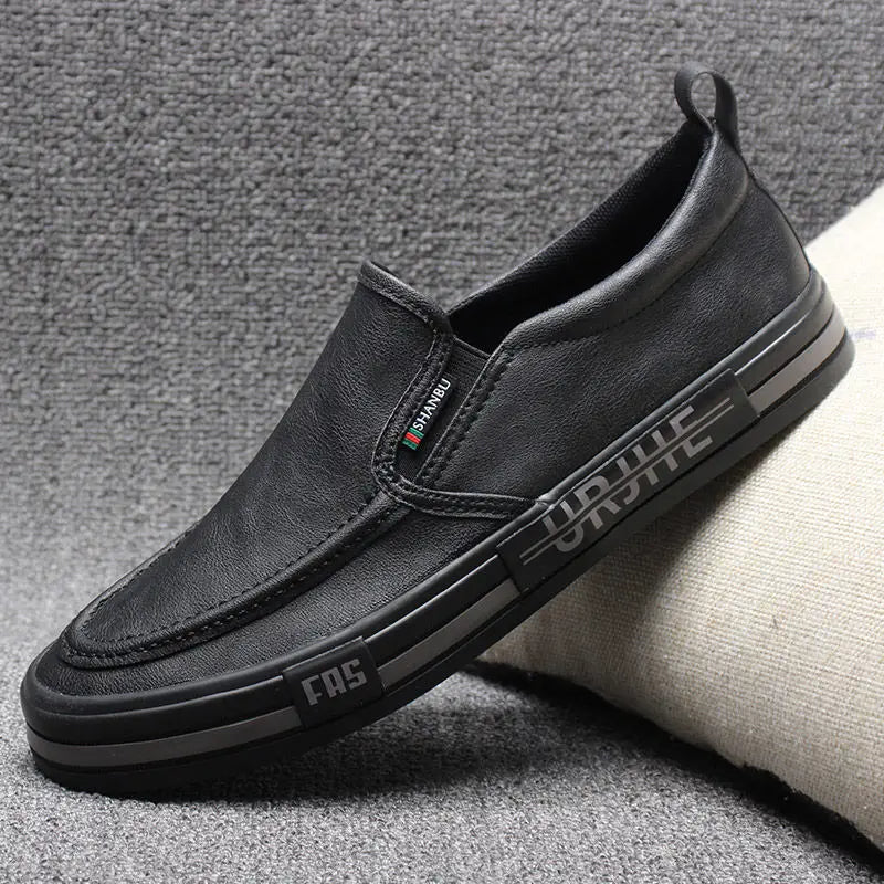 Leather Shoes for Men Flat Round Toe Man Casual Loafers Shoe Pu Summer Sale in Promotion Comfortable Retro Social Low Price On