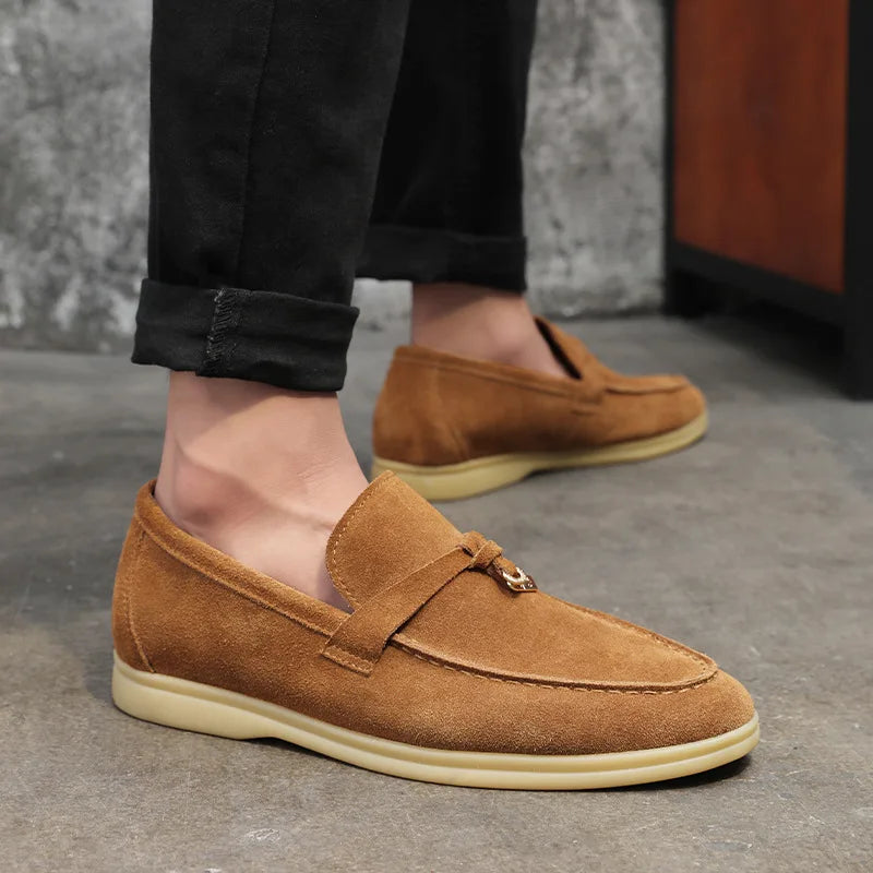 Fashion Men's Casual Shoes Genuine Suede Leather Men Classic British Style Tassels Loafers Moccasins Mens Outdoor Driving Flats
