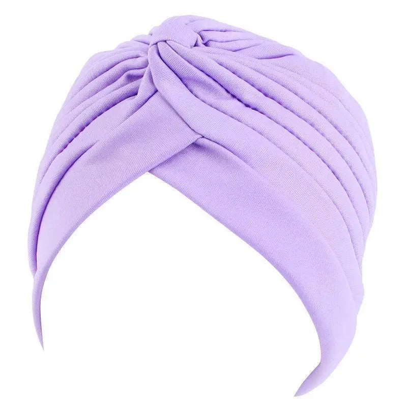 Twist Turban Caps Women Knot Muslim Hijab Shiny Indian Hat Sleep Night Cap Casual Solid Color Headscarf Stretch Head Wrap