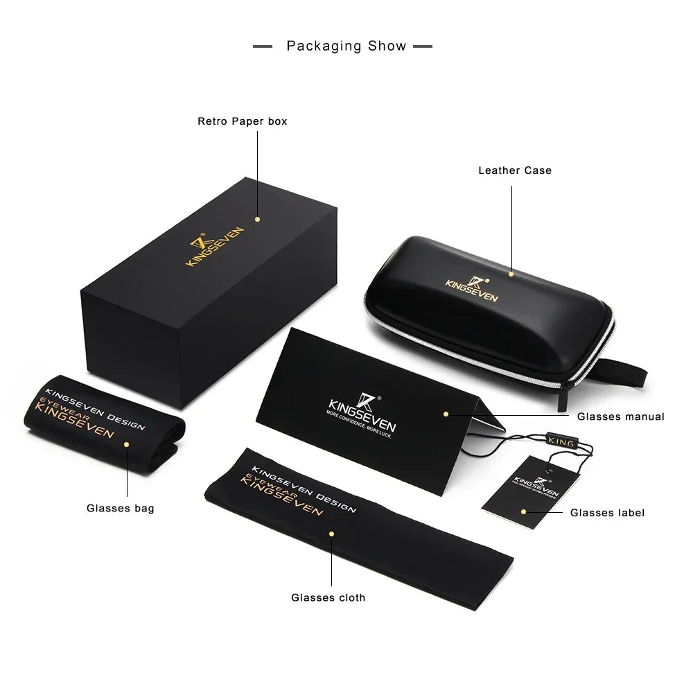 KINGSEVEN Classic Pilot Men's Sunglasses Fashion Polarized Male Glasses Eyewear UV400 Blocking Outdoor Travel Sunscreen Eyewear