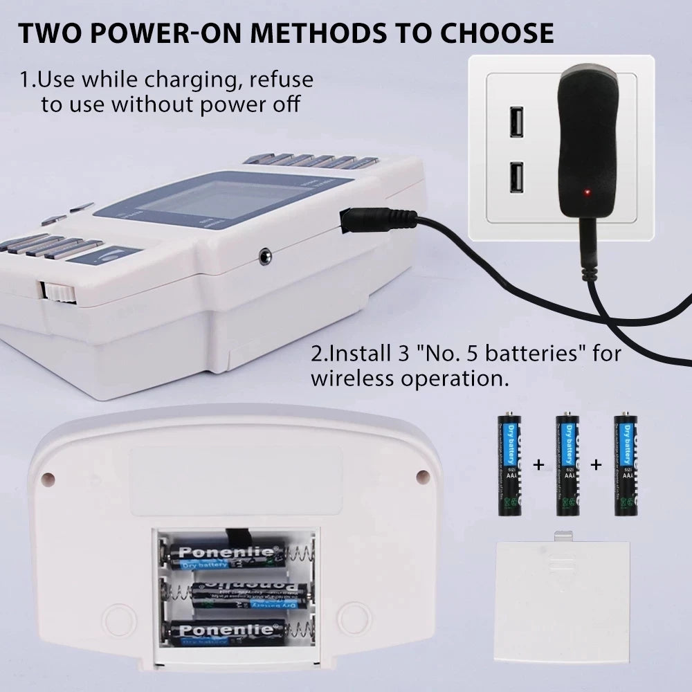 8 Modes EMS Electric Muscle Stimulator Tens Unit Machine with Hand Foot Massage Electrostimulator Pulse Massager for Body 8 Pads