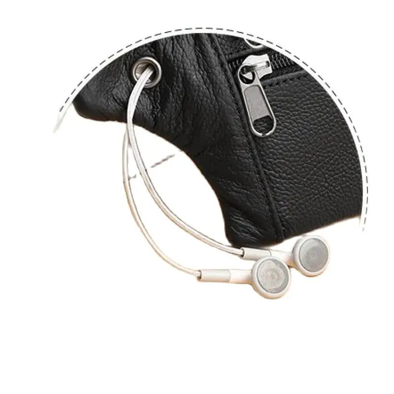 GENODERN Genuine Leather Men's Belt Bag Ultra-Thin Crossbody Bag