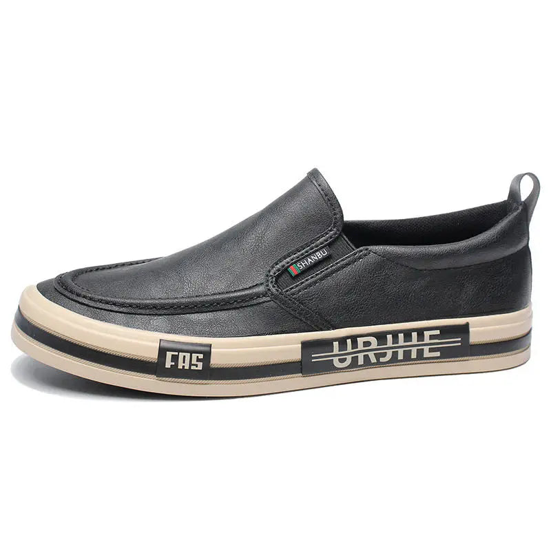 Leather Shoes for Men Flat Round Toe Man Casual Loafers Shoe Pu Summer Sale in Promotion Comfortable Retro Social Low Price On