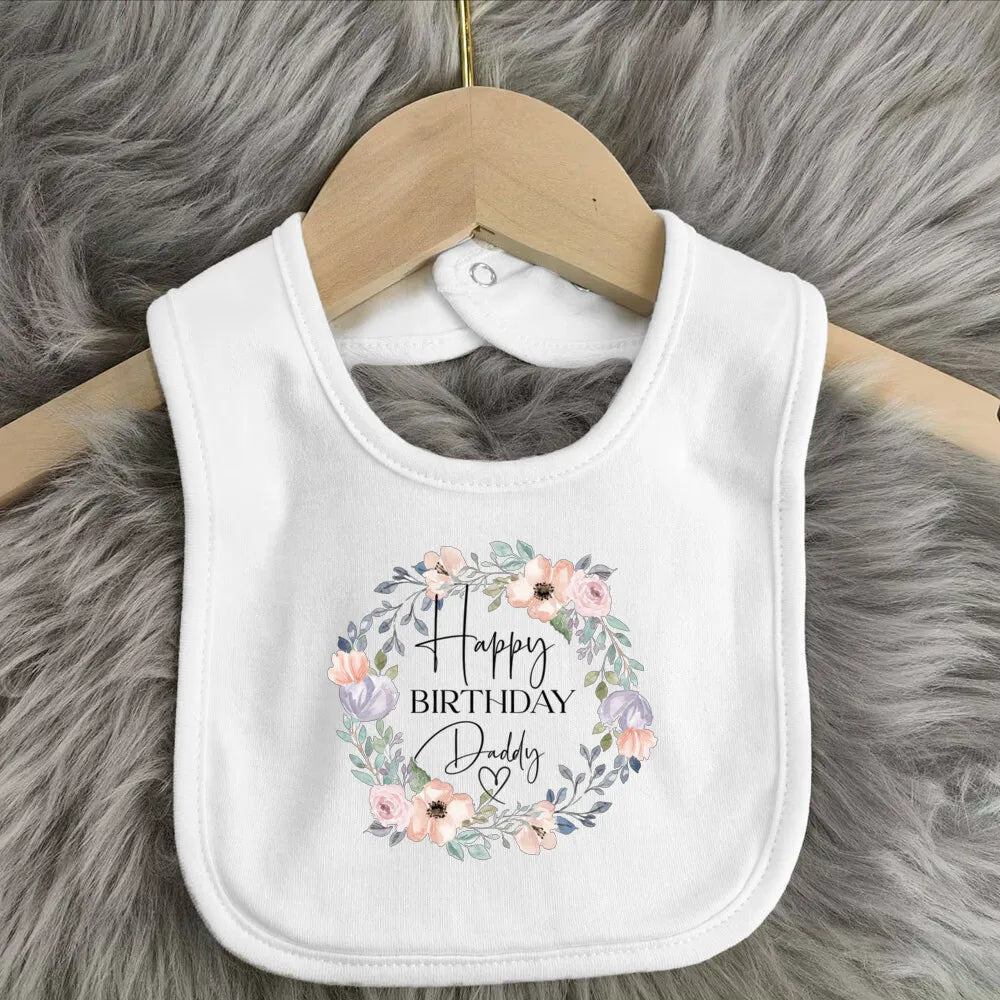 Father's Day Baby Bibs Happy Father's Day Print Infant Bib Newbron Shower Gift Boys Girls Burp Cloths Toddler Bibs Baby Stuff