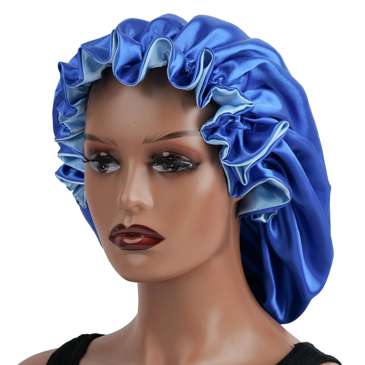 Reversible Double-Layered Lace Hair Bonnet for Women & Men | Breathable Night Cap for Sleeping, Curly Hair Protection