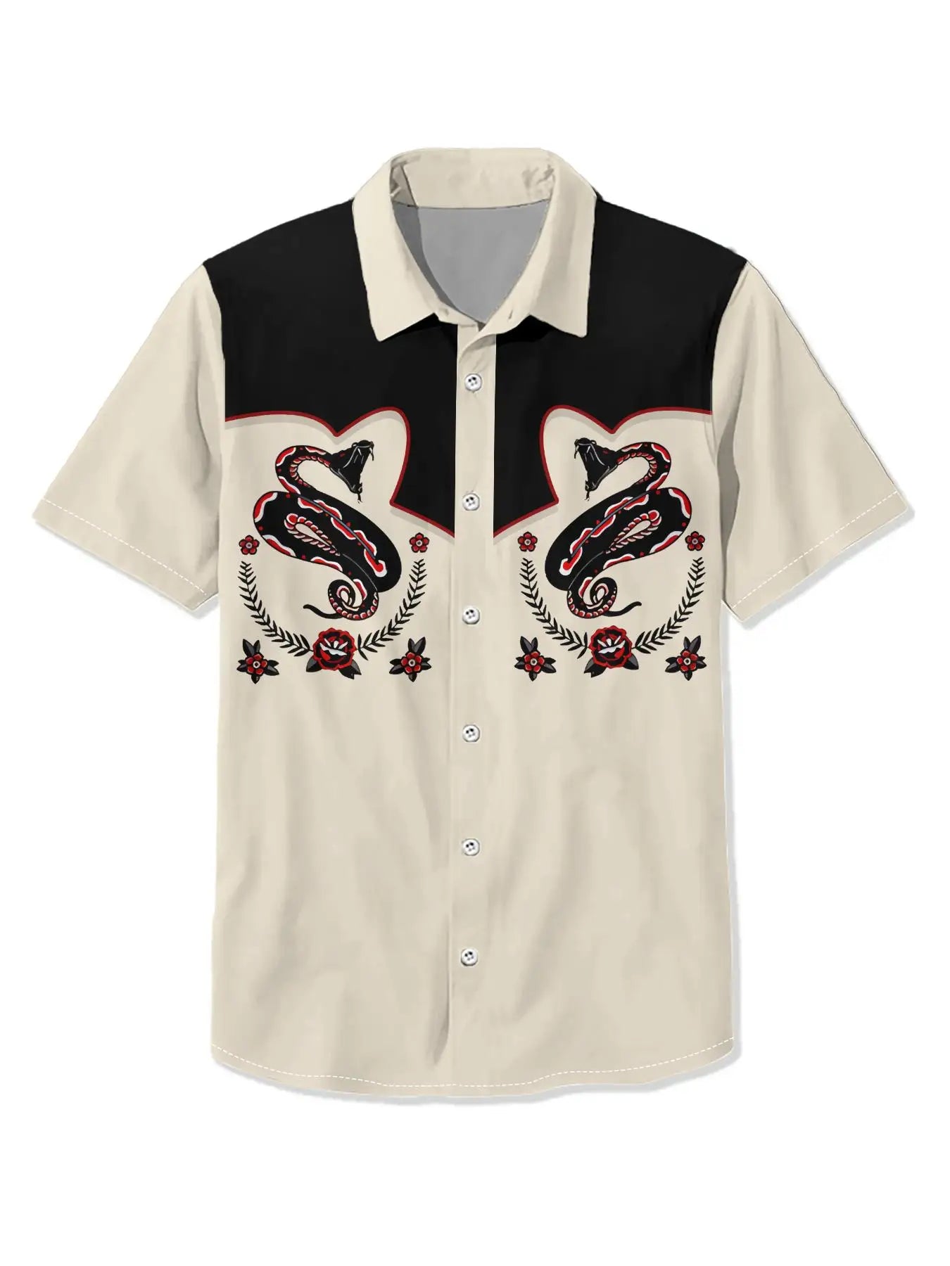 West Cowboy Shirts For Men Vintage Short-Sleeved Shirt Tops Ethnic Blouse Animal Cats 3d Print Casual Shirt Men's Clothing 3xl