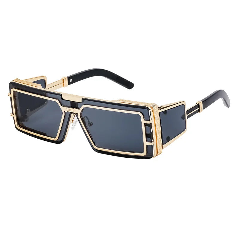 New Metal Men Sunglasses Square Fashion Glasses Steampunk Men Luxury Brand Design Sun Glasses Women Outdoor Punk Eyewear Uv400