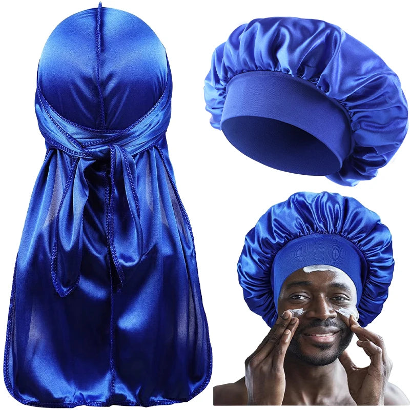 2/3PCS/LOT Men Women Long Tail Head Scarf Headwrap Bonnet Night Hat Silk Durag Pirate Hat Unisex Sleeping Bandana Turban Hijab