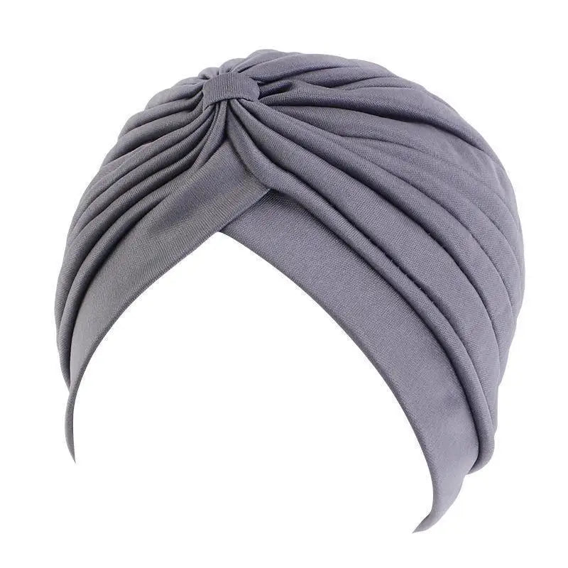 Twist Turban Caps Women Knot Muslim Hijab Shiny Indian Hat Sleep Night Cap Casual Solid Color Headscarf Stretch Head Wrap