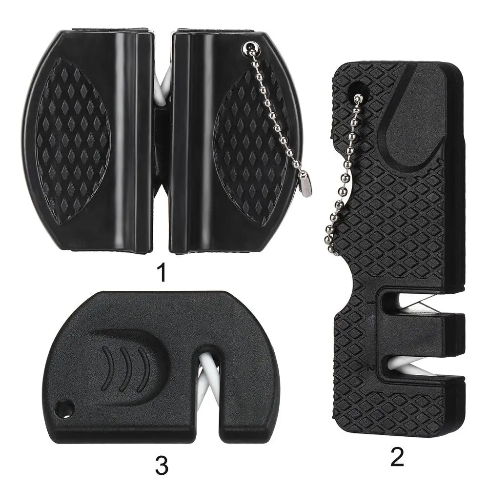 Durable Mini Knife Sharpener Multi-Functional Carbide Knife Whetstone Simple Pocket Ceramic Sharpen Hook Sharpener Outdoor Tools