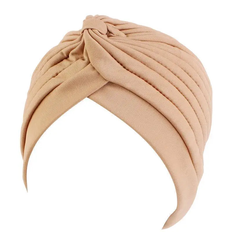 Twist Turban Caps Women Knot Muslim Hijab Shiny Indian Hat Sleep Night Cap Casual Solid Color Headscarf Stretch Head Wrap