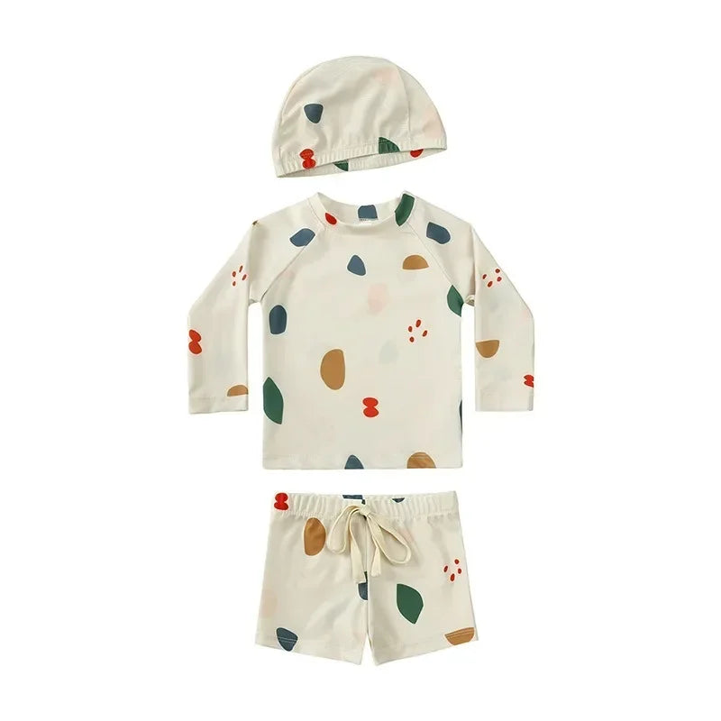 Cute Baby Boys Girls Bikinis Set 2025 Summer Children Beach Wear Ruffle Kids Swimsuit Bathing Suit Printed Swimwear Monokini