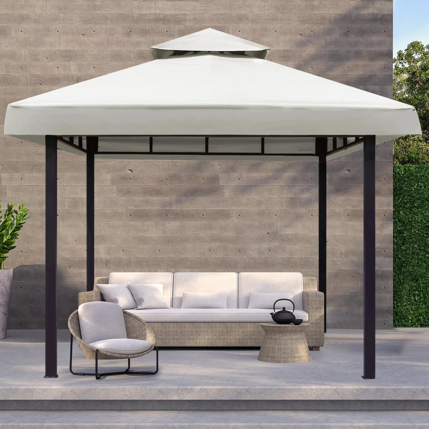 3x3m Outdoor Garden Parasol Cloth Gazebo Awning 118"x118" Canopy Replacement Pergolas Cloth For Outdoor Garden Canopy Sunshade