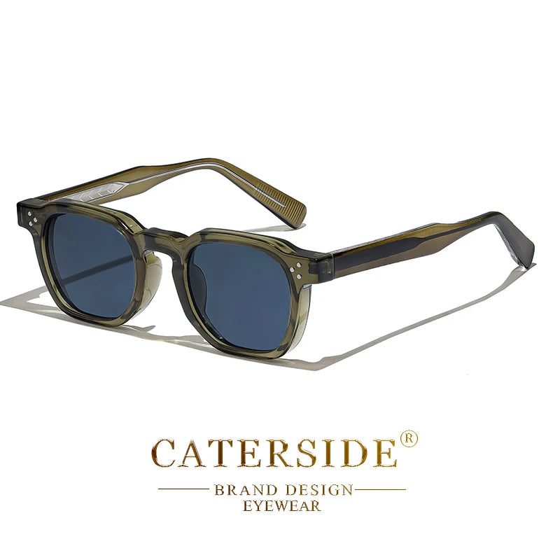 CATERSIDE New Retro Punk Men Sunglasses Square Personalized Design Glasses Women's Fashion Party Business Glasses Festival Gift