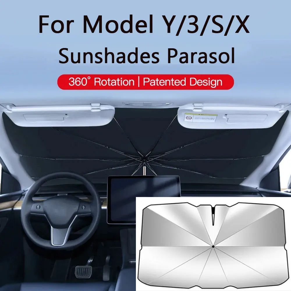 For Tesla Model Y/3/S/X Sunshades Parasol Car Front Sunshades Car UV Cover Sunshade 2016-2025 Model 3 Accessories Sun Visor