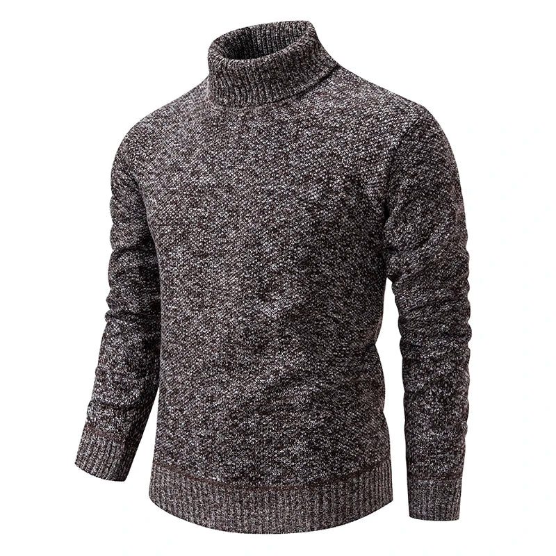 Sweater Men's Autumn Winter New Trend Slim Wool Thin Velvet Turtleneck Knit Bottoming Shirt Male Clothing