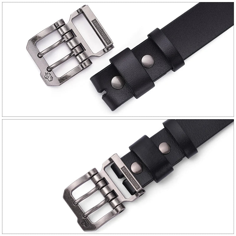 2024 Men's Belt High Quality Leather Belts Genuine Leather Strap Luxury Pin Buckle Fancy Vintage Belt for Jeans Free Shipping