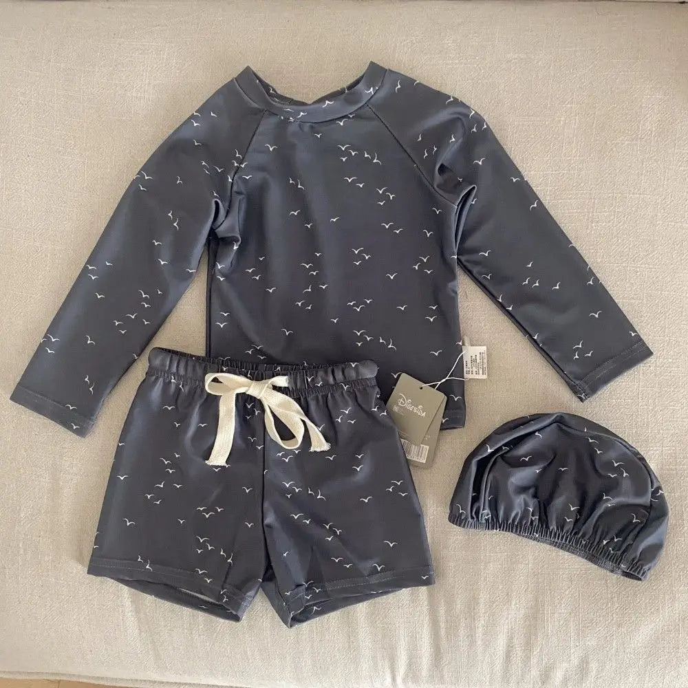 Cute Baby Boys Girls Bikinis Set 2025 Summer Children Beach Wear Ruffle Kids Swimsuit Bathing Suit Printed Swimwear Monokini