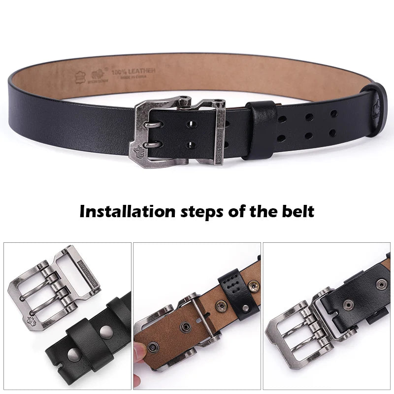 2024 Men's Belt High Quality Leather Belts Genuine Leather Strap Luxury Pin Buckle Fancy Vintage Belt for Jeans Free Shipping