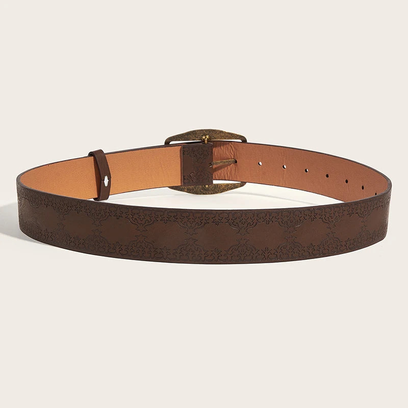Ethnic Style Retro Y2K Belts For Women High Quality Vingtage Brown Unisex Men Jeans Belt Personality Waistband Deisgner
