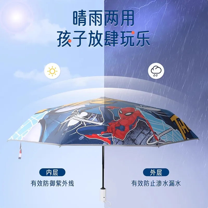 Marvel Children's Umbrella Boys Girls Kids Student Baby Cartoon Spider-Man Captain America Sunscreen Umbrella Elsa Girl Umbrella