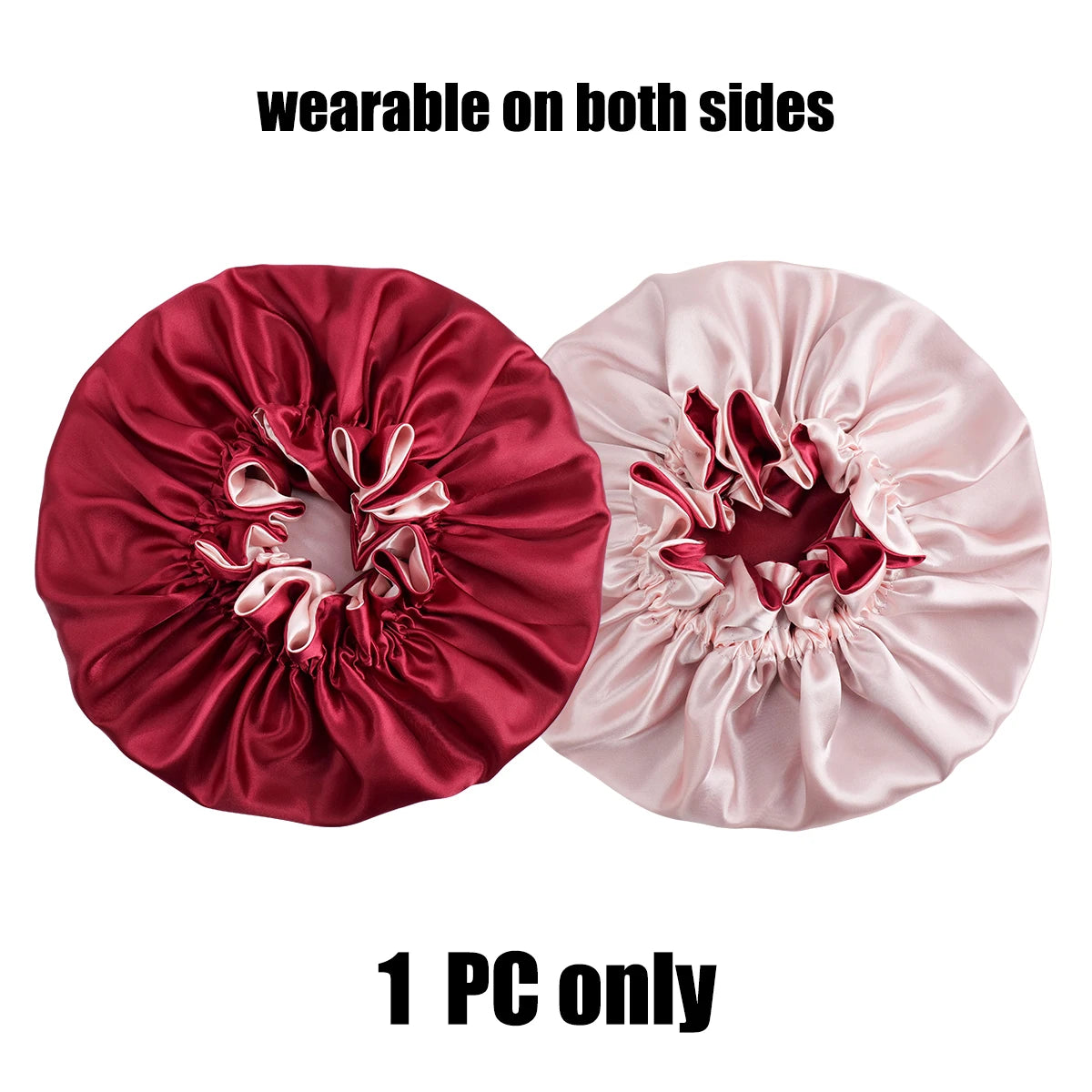 Reversible Double-Layered Lace Hair Bonnet for Women & Men | Breathable Night Cap for Sleeping, Curly Hair Protection