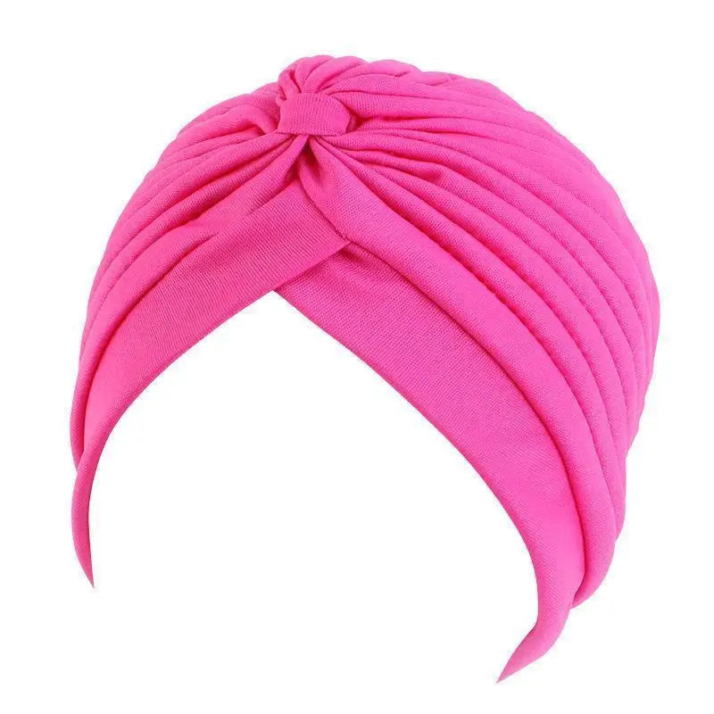 Twist Turban Caps Women Knot Muslim Hijab Shiny Indian Hat Sleep Night Cap Casual Solid Color Headscarf Stretch Head Wrap