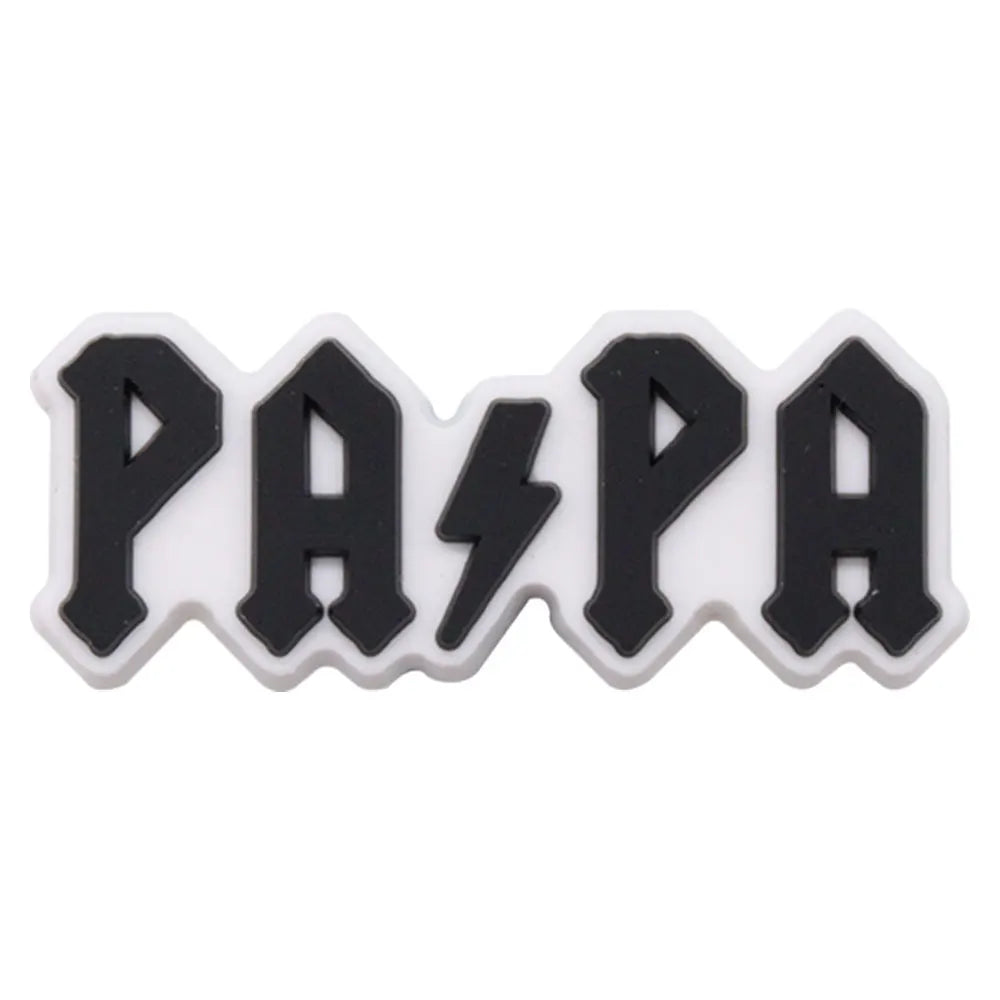 1-34PCS Cartoon Papa Happy Father's Day Best Dad Heart PVC Shoes Charms Accessories Buckle Clog Decorations DIY Bracelet