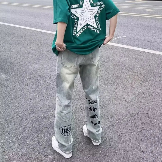 Male Jeans Pants Y2k Fashion Casual Streetwear Men's Trousers Baggy Pants Man Wide Leg Jeans Jean Denim Shorts Mens Clothing New