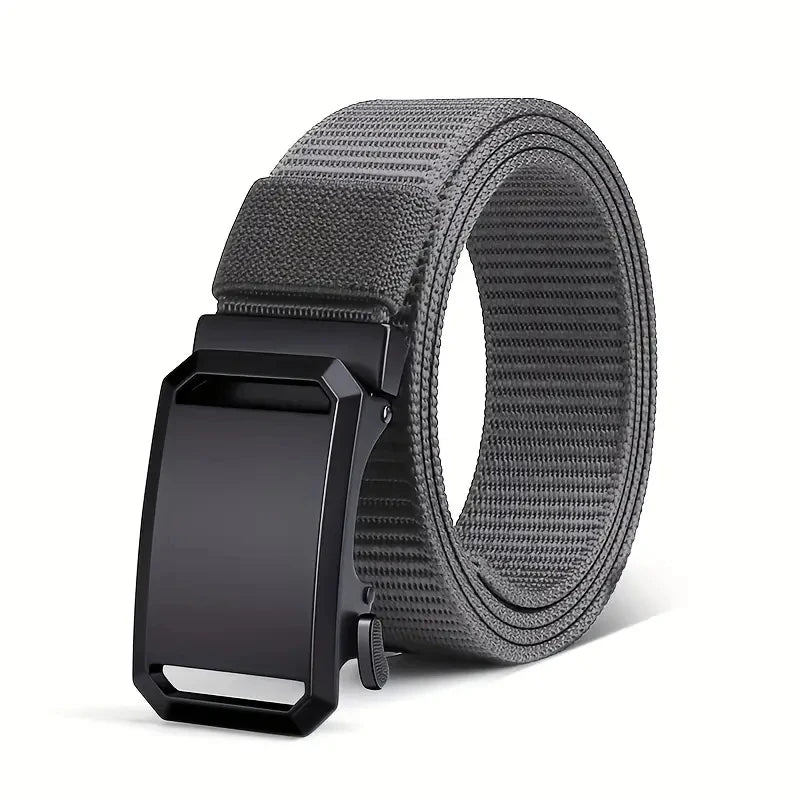 Men's Belt Automatic Metal Buckle Nylon Webbing Outdoor Work Tactical Belt Toothless Automatic Buckle Casual Sports Canvas Belts