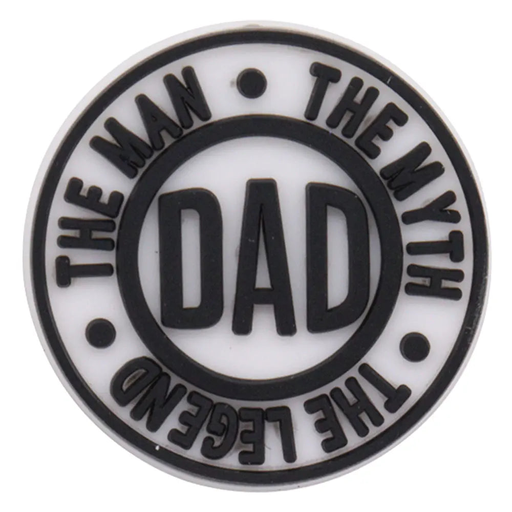 1-34PCS Cartoon Papa Happy Father's Day Best Dad Heart PVC Shoes Charms Accessories Buckle Clog Decorations DIY Bracelet