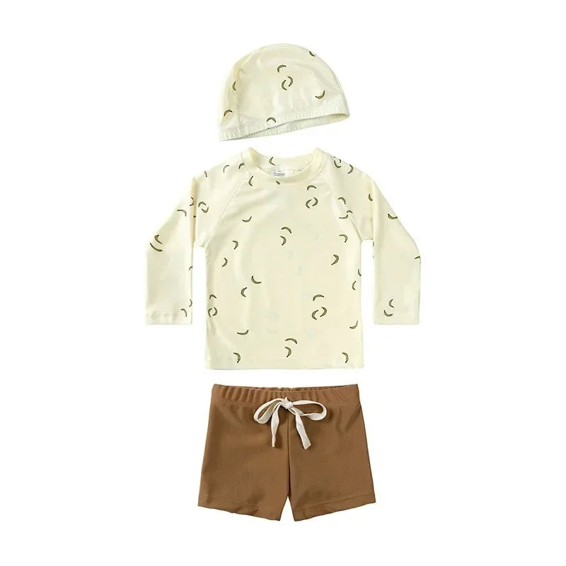 Cute Baby Boys Girls Bikinis Set 2025 Summer Children Beach Wear Ruffle Kids Swimsuit Bathing Suit Printed Swimwear Monokini