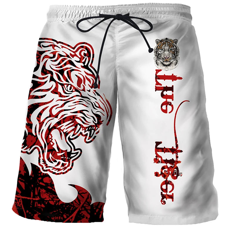 Cool Tiger Lion Wolf Summer Swimwear Shorts Comfortable Surf Board Shorts Quick Dry Swimsuit Sport Trunks Men's Beach Shorts Boy