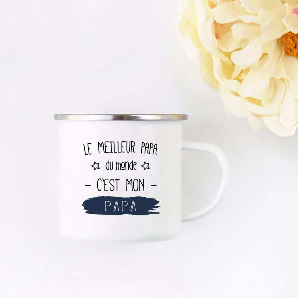 Papa Definition Father's Day Mug Gift From Son or Daughter Enamel Camp Mug Birthday Gift Idea Daddy Camper Travel Cups