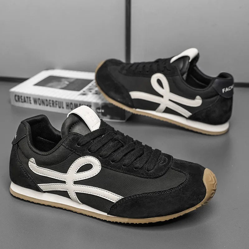 New vulcanized wedged sneakers men laced up sports shoes man casual non slip trainers comfortable jogging shoes male sneakers