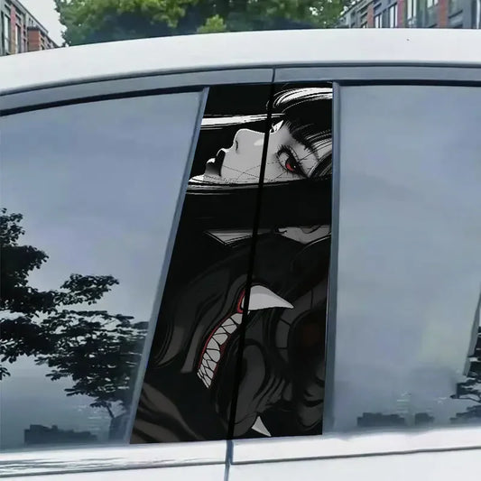 1PC/2PCS JDM Style Prajna Car Stickers Auto B Pillar Waterproof Decor Cover Scratch DIY Car Doors Pillar Sunscreen Vinyl Decals