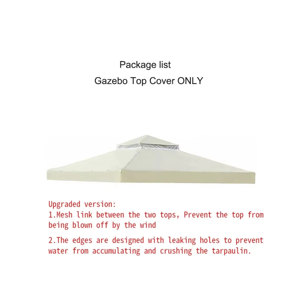 3x3m Outdoor Garden Parasol Cloth Gazebo Awning 118"x118" Canopy Replacement Pergolas Cloth For Outdoor Garden Canopy Sunshade