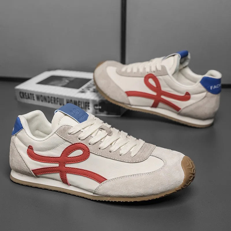 New vulcanized wedged sneakers men laced up sports shoes man casual non slip trainers comfortable jogging shoes male sneakers