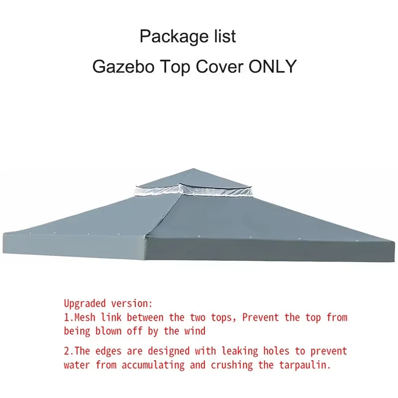 3x3m Outdoor Garden Parasol Cloth Gazebo Awning 118"x118" Canopy Replacement Pergolas Cloth For Outdoor Garden Canopy Sunshade