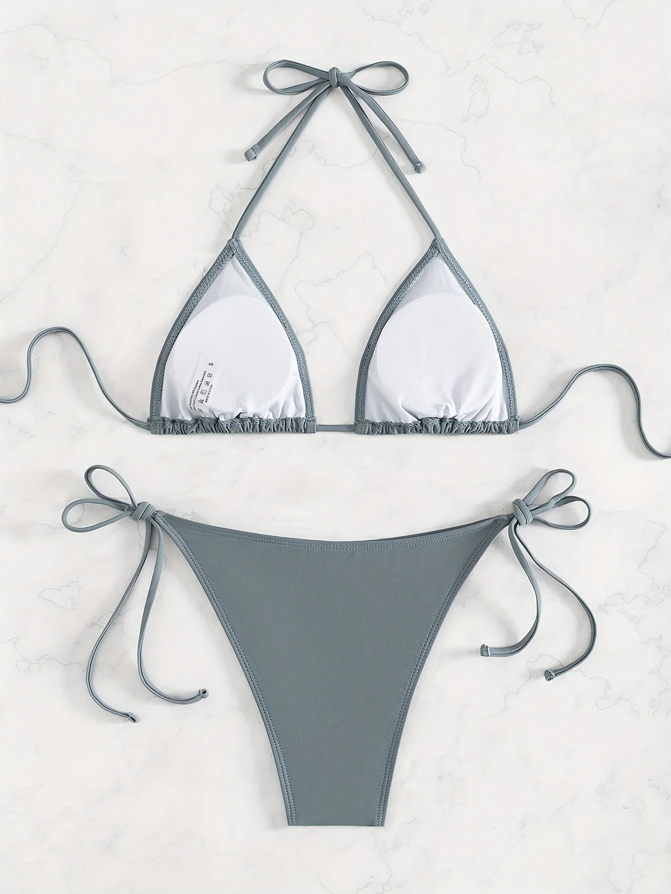 ZTVitality Sexy Solid Swimwear Thong Bikini Set 2025 New Bandage Halter Women's Swimsuit Summer 2 Piece Bathing Suit Biquini