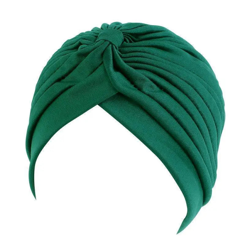 Twist Turban Caps Women Knot Muslim Hijab Shiny Indian Hat Sleep Night Cap Casual Solid Color Headscarf Stretch Head Wrap